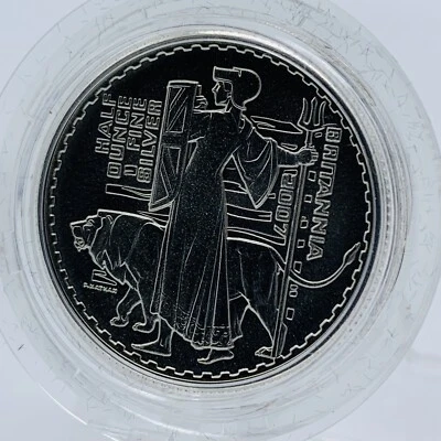 2007 Royal Mint Britannia 1/2oz Silver Satin Matte Proof £1 Coin - 2001 Design - Image 1 of 4