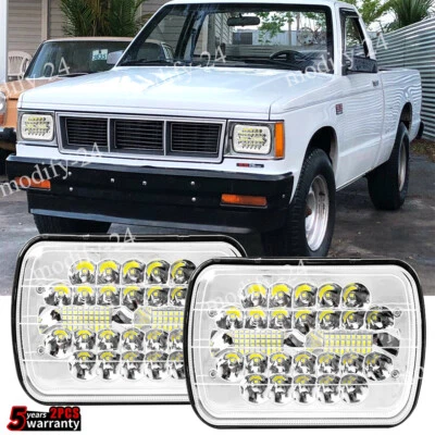 2PCS Fit 82-93 Chevy S10 Blazer GMC S15 7X6" 5X7" LED Headlights High Low Beam - Image 1 of 4
