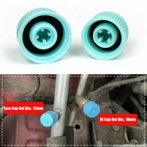 2x Car High &Low Pressure AC A/C System Valve Caps Air Conditioning Service Tool - Picture 1 of 14