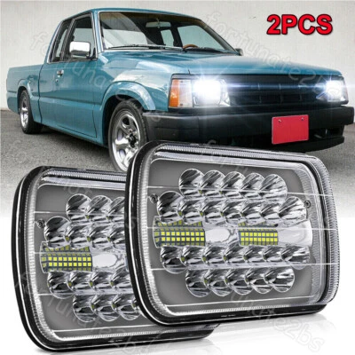 Faros LED haz alto/bajo para camioneta Mazda B2000 B2200 B2600 RX-7 GLC 2 piezas 7x6" Foto 1 de 4