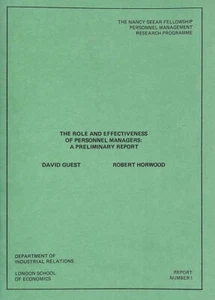 Role and Effectiveness of Personnel Managers: a Preliminary Report - Imagen 1 de 1
