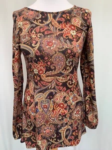 Tunic Top E-Vie Size 8 multicoloured paisley pattern polyester blend womens - Picture 1 of 7