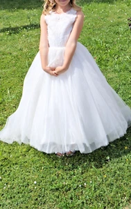 Kommunionkleid /Taufe Festlicher Anlass Gr. 140 mit Reifrock Top Zustand - Bild 1 von 9
