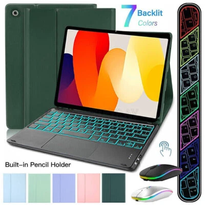For Xiaomi Mi Pad 5/6 Pro Redmi Pad SE 11" Backlit Touchpad Keyboard Case Mouse - Image 1 of 4