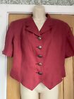 Gorgeous 80S Vintage New Wave Cropped Red Jacket, Dina Ronay Fab Buttons 10-12