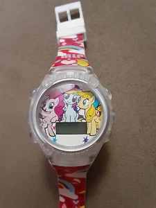My Little Pony Kids stretch band LCD Digital Watch White 2015 Hasbro - Picture 1 of 5