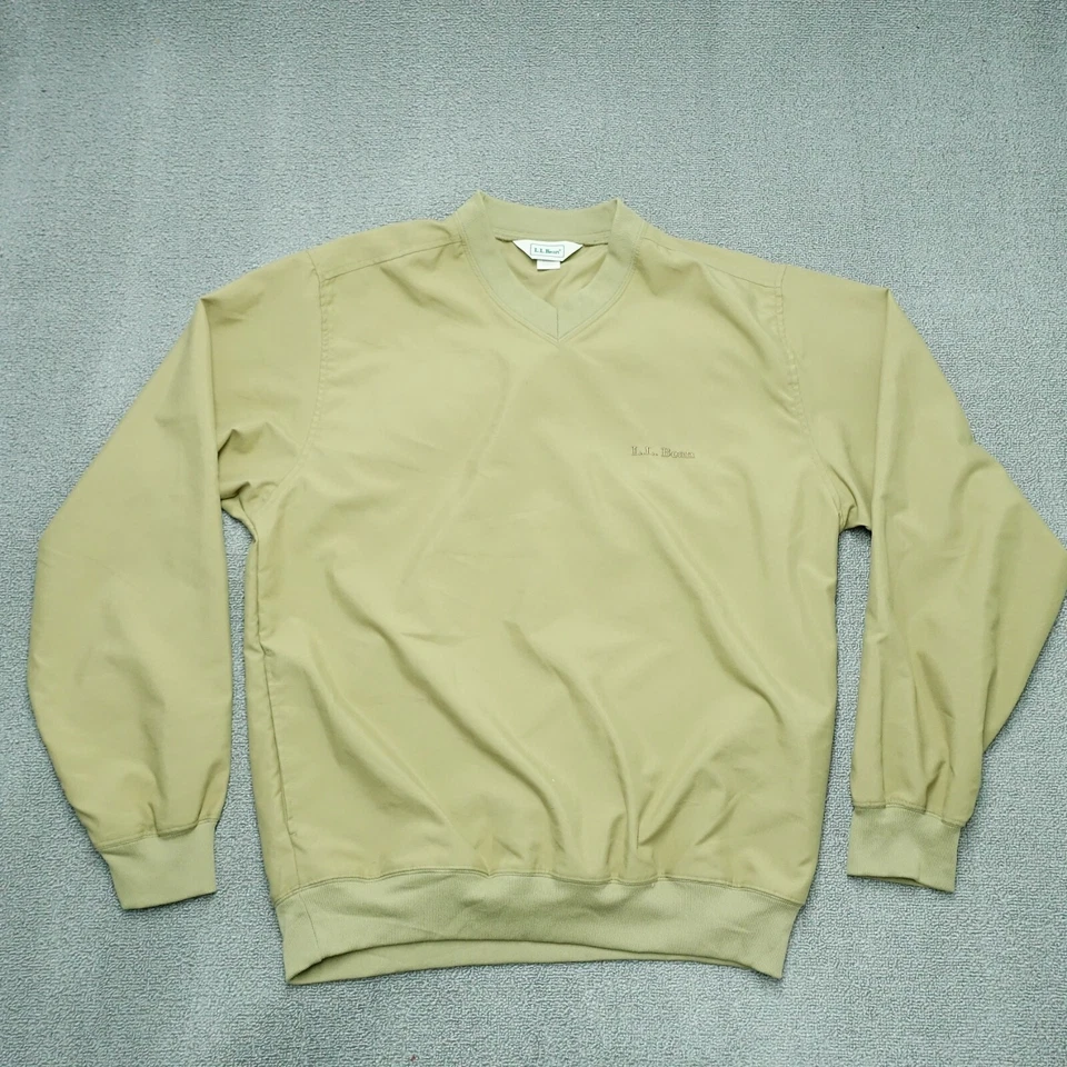 L.L. Chaqueta de golf Bean Pullover para hombre talla mediana alta marrón tostado cuello en V manga larga Foto 1 de 4