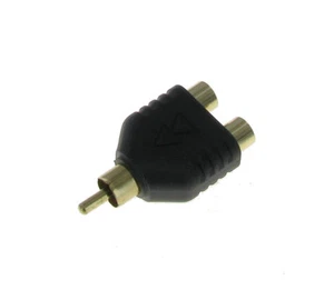 RCA Male to 2-RCA Female Gold Plated Audio Video Adapter - Picture 1 of 1