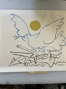 Picasso Taube mit Sonne versiegelt Spaadem Siebdruck moderne Klassiker - Bild 1 von 9