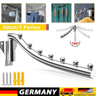 Kleiderlüfter Klappbar,Drehbarer Kleiderlüfter Balkon Wandkleiderhaken Klappbar - Bild 1 von 4