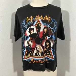 Vintage Def Leppard T-Shirt Large schwarz Crew Hysterie 1988 Konzert Grunge - Bild 1 von 8