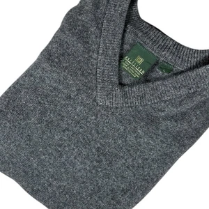 Vintage Nordstrom 100% lambswool v neck mens sweater grey - Picture 1 of 7