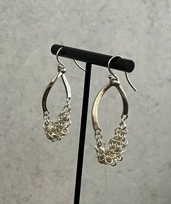 Висячие серьги-капли из стерлингового серебра 925 пробы в стиле модерн MICHAEL DAWKINS - Изображение 1 из 4