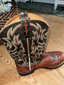 Ariat Men's Ostrich Round Steel Toe Mid-calf Boots 11.5 - Picture 1 of 9