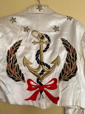 ESCADA VINTAGE MEZCLA SEDA BOLERO ESMOQUIN EN CREMA MOTIVO NAVIDEÑO BORDADO 42 10 Foto 1 de 4