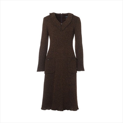 CHANEL COCO Bottone 97A Lana x Nylon P09265V05806 Taglia:40 pezzo unico Marrone con...