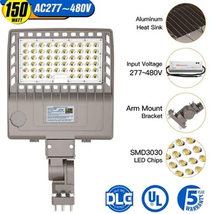 150W LED Shoebox Light For Outdoor Parking Lot Stadium Road Street Area AC480V - Picture 1 of 12