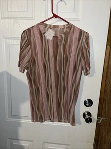 Johnny Was Jade Eleanor Stretch Nylon Mesh Tee Multicolor Sz L FREE TOTE BAG!! - Picture 1 of 11