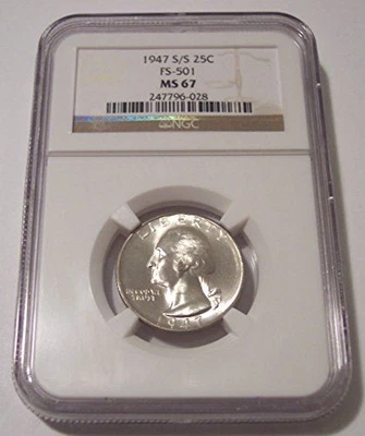 1947 S/S Washington Quarter RPM Variety FS-501 MS67 NGC - Image 1 of 2