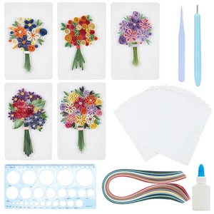 Paper Quilling Kit 20 Sets Flower Card Quilling Kit with Paper Quilling Strip... - Picture 1 of 7