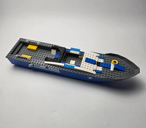 LEGO Large Police Boat Ship Barge Hull from Lego City 7287 - 40cm x 9.5cm Blue - Picture 1 of 6