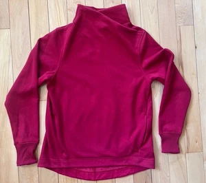 Athleta Cozy Karma Twist Neck Sweatshirt Berry Red Damen Fleece Small Comfort - Bild 1 von 7