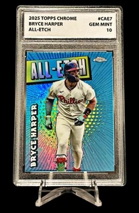 Bryce Harper 2025 Topps Chrome All-Etch Refractor Graded 10 Gem Mint Phillies - Picture 1 of 1