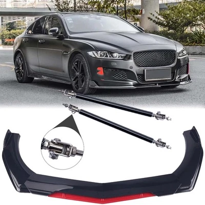 Front Bumper Lip Splitter Spoiler Body Kit Glossy Red FOR JAGUAR XF 2009-2022 - Image 1 of 4