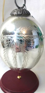 Antike geätzte eiförmige Ornamente Weihnachtsdeko Ende 1900 - Bild 1 von 3