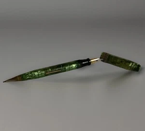 Peter Pan hellgrün irisierender Bakelit Füllfederhalter & Druckbleistift gebraucht - Bild 1 von 2