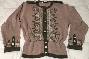 UMI Collection Anne Grimes Button Up Knit Pink Sweater Women's Size M Pre-Loved - Picture 1 of 15