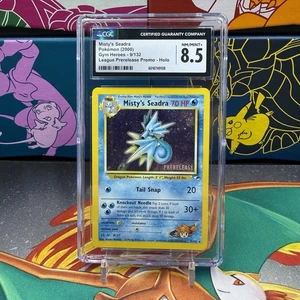 CGC 8.5 Misty's Seadra Prerelease Holo Promo Gym Heroes 2000 9/132 Pokemon Tcg - Imagen 1 de 1