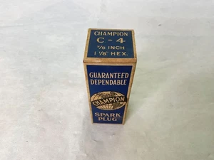 Vintage Champion C-4 Spark Plug NOS New Old Stock 7/8 Inch 1 1/8 HEX - Picture 1 of 4