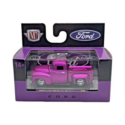 2025 M2 Machines 1956 Ford F-100 Custom - Metallic Magenta Purple - Image 1 of 4