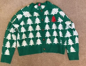 Ugly Christmas Sweater Damen, Button Down Strickjacke, Bäume Damen XL - Bild 1 von 3