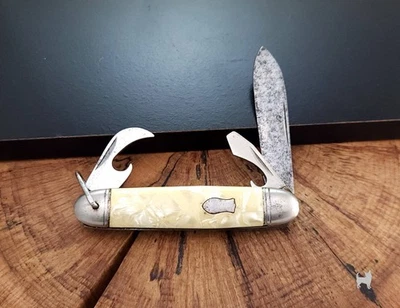 Faca de bolso Richards Sheffield England multi-ferramenta acampamento - Imagem 1 de 4