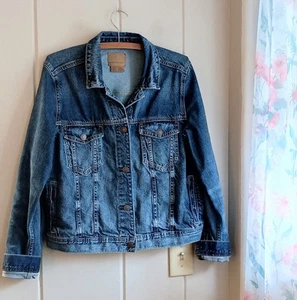 American Eagle Dark Wash Denim Jacket Size L Women's - Picture 1 of 5