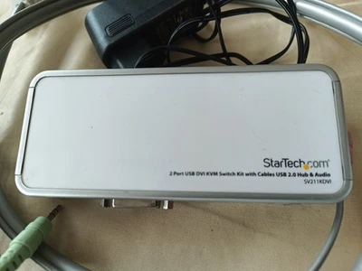 StarTech 2-Port USB DVI KVM Switch-Set & Kabeln, USB 2.0 Hub und Audio SV211KDVI - Bild 1 von 4
