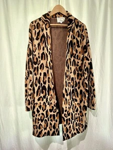 Demylee X J.Crew Leopard 100% Wool Open Long Sweater Coat S Women’s - Picture 1 of 10