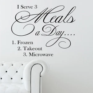 WALL STICKERS I serve 3 meals a day ...... WALL QUOTES WALL ART DECAL N22 - Picture 1 of 4