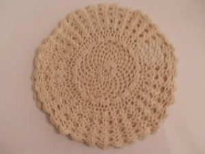 Juego de 3 doilies de ganchillo de algodón crema estilo vintage - Imagen 1 de 1