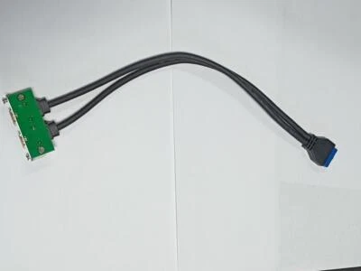 Dual USB 3.0 Female Front Mount Cable to 20-Pin Motherboard Header Female Black - Image 1 of 3