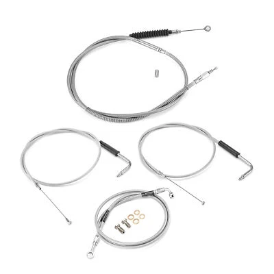 For Harley Low Rider 14"-16" Handlebar Brake Clutch Throttle Cable Kit Non-ABS - Изображение 1 из 4