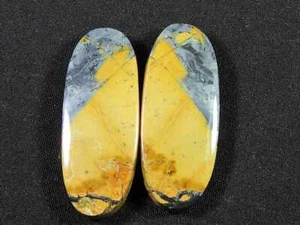 44Cts. Natürlicher Maligano Jaspis (je 13 mm x 24 mm) ovaler Cabochon Streichholz Paar N808 - Bild 1 von 9