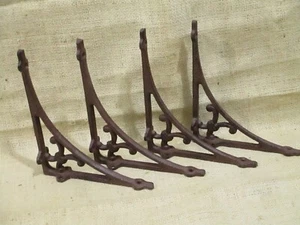 4 Regalträger Kragsteine Wand Gusseisen rustikal Landhaus 7 1/2" x 6 1/4" Streben - Bild 1 von 8