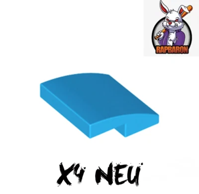 Lego® ● 4x 2x2x2/3 Slope Curved ● Dachstein ● Dark Azure ● 15068 ● Neuware