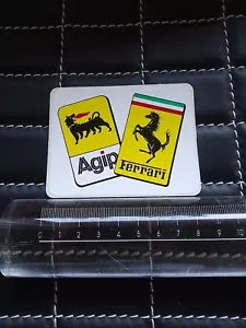 AGIP & FERRARI , ORIGINAL STICKER sponsor 8 CM -SCUDERIA FERRARI - Picture 1 of 2