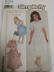 Dress Cottagecore 8 Simplicity 8703 Sewing Pattern Jessica McClintock Gunne Sax - Picture 1 of 5