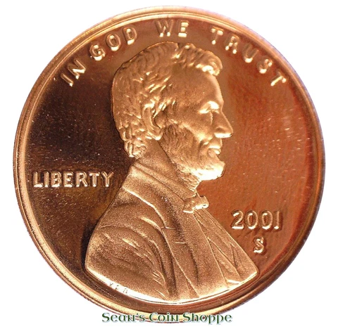 2001 S Proof Lincoln Memorial Cent Penny 1C Gem Deep Cameo Red Ships Free! Cover