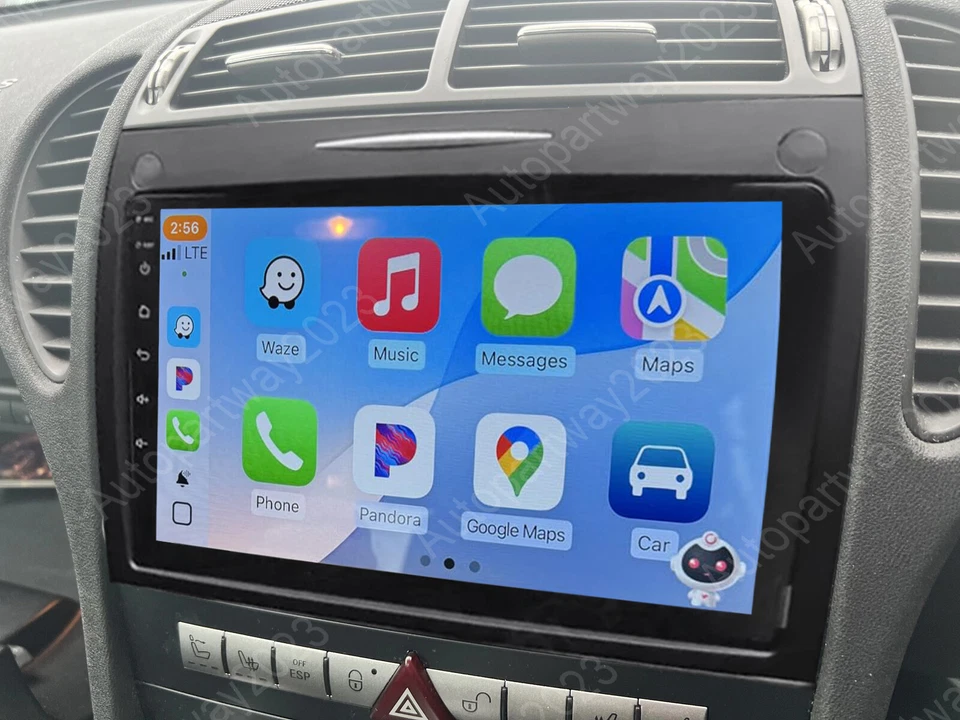 Radio estéreo GPS para automóvil 9" para Mercedes Benz Clase SLK Android 15 Carplay 2004-2010 Foto 1 de 4